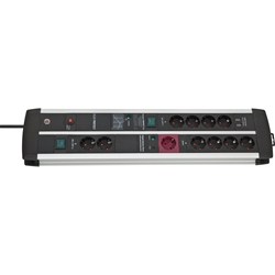 Brennenstuhl Premium-Protect-Line Gaming-Steckdosenleiste 11-fach mit Überspannungsschutz, Main-Follow Funktion und 2 Schalter (Mehrfachsteckdose 2-fach USB 3,1 A, 3m Kabel, Made in Germany) Nr. 1392000230