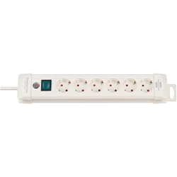 Brennenstuhl Premium-Line Steckdosenleiste 6-fach (Mehrfachsteckdose mit Schalter und 3m Kabel - 45° Winkel der Schutzkontakt-Steckdosen, Made in Germany) weiß Nr. 1952260100