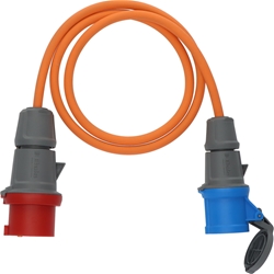 Brennenstuhl Camping Adapterkabel/CEE-Adapter mit 400V/16A CEE-Stecker und 230V/16A CEE-Kupplung (1,5m Kabel in orange, H07RN-F 3G2.5, ständiger Einsatz im Außenbereich IP44, Made in Germany) Nr. 1132970025