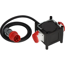 Brennenstuhl Kompakter Gummi-Stromverteiler / Gummiverteiler (2m Kabel, 2x CEE 400V/32A, Baustelleneinsatz und ständiger Einsatz im Freien, Made in Germany) Nr. 1153680200