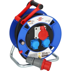 Brennenstuhl Garant CEE 1 IP44 Kabeltrommel (CEE-Kabeltrommel mit 30m Kabel in schwarz, aus Spezialkunststoff, für den ständigen Einsatz im Außenbereich, Made in Germany) Nr. 1182720010