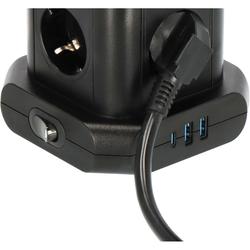 Brennenstuhl Steckdosenturm 8-fach mit 2x USB A, 1x USB C Power Delivery schwarz 2m H05VV-F3G1.5 Nr. 1153560010