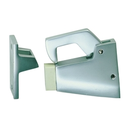 KWS OT-Türfeststeller, mit Fanghaken, Aluminium, 1062, Wandbefestigung, silberfarbig einbrennlackiert, L 75mm, B 30mm Nr. 106202