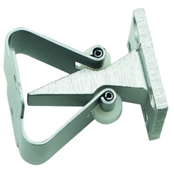 KWS OT-Türfeststeller, mit Kloben, Aluminium, 1064, zum Aufschrauben, silberfarbig einbrennlackiert, L 43mm, B 38mm, H 38mm Nr. 106402