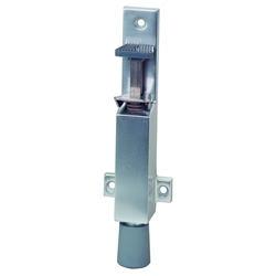 KWS OT-Türfeststeller, mit Tretbolzen, Hub 50mm, 1093, zum Aufschrauben, Aluminium, silberfarbig eloxiert, L 212mm, B 30mm Nr. 109331