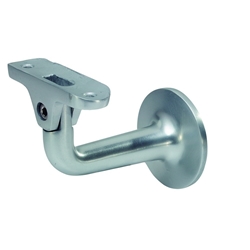 KWS GA-Handlaufstütze, 4517, mit flacher Auflage, Aluminium, dunkelbraun eloxiert gebeizt, Wandabstand 75mm, verdeckt verschraubt, mit Stockschraube M10x80 Nr. 451747