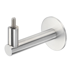 KWS Gebäudeausstattung-Handlaufstütze, 4545, mit metrischem Gewinde, Aluminium, dunkelbraun eloxiert, Wandabstand 75mm, verdeckt verschraubt, mit Stockschraube M8x70 Nr. 454547