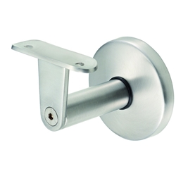 KWS GA-Handlaufstütze, 4579, mit flacher Auflage, edelstahl geschliffen, Wandabstand 75mm, verdeckt verschraubt, mit Abdeckkappe Nr. 457982