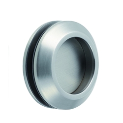 KWS OT-Schiebetürmuschelgriff, 5250, rund, neusilberfarbig eloxiert, DIN Links-Rechts, Ø 65mm, Türwerkstoff Glas Nr. 525042