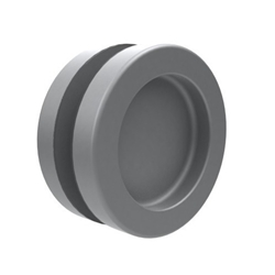 KWS OT-Schiebetürmuschelgriff, 5252, rund, silberfarbig eloxiert, DIN Links-Rechts, Ø 65mm, Türwerkstoff Glas Nr. 525241