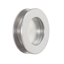 KWS OT-Schiebetürmuschelgriff, 5254, rund, edelstahloptik eloxiert, DIN Links-Rechts, Ø 65mm, Türwerkstoff Glas Nr. 525435