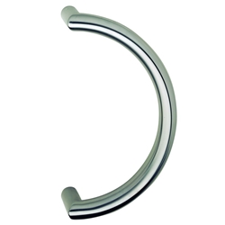 KWS HT-Stoßgriff, halbrund, Edelstahl, 8187, Befestigungsabstand 300mm, edelstahl, geschliffen Nr. 818782