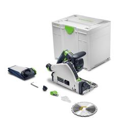 Festool Akku-Tauchsäge TSC 55 KSEB-Basic inkl. Kreissägeblatt WOOD FINE CUT HW 160x1,6x20 FWWW35 (578586), Staubfangbeutel (578694), Sichtfenster, Splitterschutz, Innensechskantschlüssel SW 5, Systainer SYS3 M 337 (204844) Nr. 577988