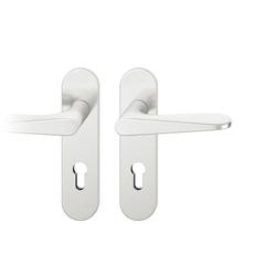 FSB ASL® Drückergarnitur 12 1144, Kurzschild oval, PZ, 72/8, TS 39-58mm, naturfarben eloxiert, Lagerung festdrehbar Nr. 0 12 1144 00710 0105
