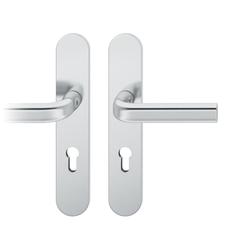 FSB ASL® Drückergarnitur 12 1242, Langschild oval, PZ, 72/8, TS 39-58mm, edelstahl fein matt, Lagerung festdrehbar Nr. 0 12 1242 02710 6204