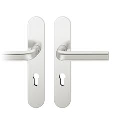 FSB ASL® Drückergarnitur 12 1242, Langschild oval, PZ, 72/8, TS 39-58mm, naturfarben eloxiert, Lagerung festdrehbar Nr. 0 12 1242 02710 0105