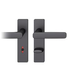 FSB ASL® Drückergarnitur 12 1289, Kurzschild eckig, WC/SS 78/8, TS 39-58mm, schwarz gestrahlt, Lagerung festdrehbar Nr. 0 12 1289 00554 0810