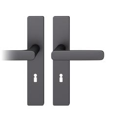 FSB ASL® Drückergarnitur 12 1289, Langschild eckig, BB, 72/8, TS 39-58mm, schwarz gestrahlt, Lagerung festdrehbar Nr. 0 12 1289 02102 0810