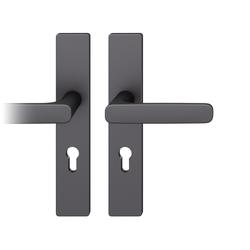 FSB ASL® Drückergarnitur 12 1289, Langschild eckig, PZ, 72/8, TS 39-58mm, schwarz gestrahlt, Lagerung festdrehbar Nr. 0 12 1289 02110 0810