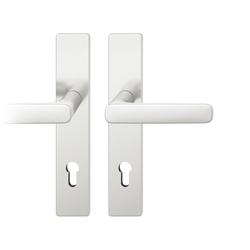 FSB ASL® Drückergarnitur 12 1289, Langschild eckig, PZ, 92/8, TS 39-58mm, naturfarben eloxiert, Lagerung festdrehbar Nr. 0 12 1289 02112 0105