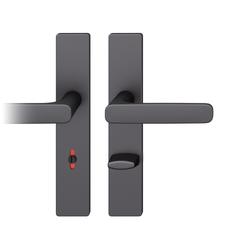 FSB ASL® Drückergarnitur 12 1289, Langschild eckig, WC/SS 78/8, TS 39-58mm, schwarz gestrahlt, Lagerung festdrehbar Nr. 0 12 1289 02554 0810
