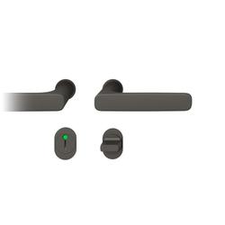 FSB Drückergarnitur 15 1289, Rosette, rund, WC/SS, Vierkant 8mm, Stärke Abdeckung 2mm, TS 39-48mm, ohne Stütznocken, dunkelbronzefarben gestrahlt Nr. 0 15 1289 01954 0710