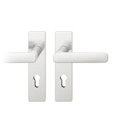 FSB AGL® 3 Drückergarnitur 72 1289, Kurzschild eckig, PZ, 72/8, DIN Rechts, TS 39-48mm, naturfarben eloxiert, Lagerung festdrehbar Nr. 0 72 1289 60110 0105