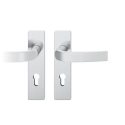 FSB AGL® 3 Drückergarnitur 76 1271, Kurzschild eckig, PZ, 72/9, DIN Links, TS 39-48mm, edelstahl fein matt, für Feuerschutz, Lagerung festdrehbar Nr. 0 76 1271 60210 6204