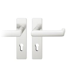 FSB AGL® 3 Drückergarnitur 79 1290, Kurzschild eckig, PZ, 72/9, DIN Rechts, TS 39-48mm, naturfarben eloxiert, für Feuerschutz Nr. 0 79 1290 60110 0105