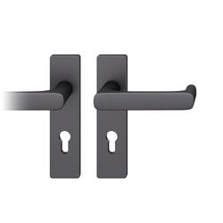 FSB AGL® 3 Drückergarnitur 79 1290, Kurzschild eckig, PZ, 72/9, DIN Rechts, TS 39-48mm, schwarz gestrahlt, für Feuerschutz Nr. 0 79 1290 60110 0810
