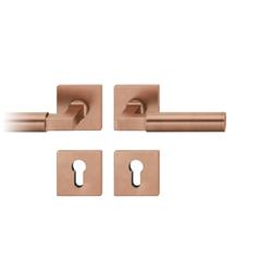 FSB AGL® 3 Drückergarnitur 76 1102, Rosette, eckig, PZ, 72/9, DIN Links, Stärke Abdeckung 7mm, TS 39-48mm, hellbronze patiniert gewachst, für Feuerschutz Nr. 0 76 1102 64010 7615