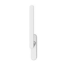 FSB HS-Handhebel, außen, ohne Lochung, Vierkant 10mm, Aluminium, 34 1289, mit Verschraubung Gegenseite, Aluminium, weiß farbig kunststoffbeschichtet, verdeckt verschraubt, mit Stütznocken Nr. 0 34 1289 01100 8220