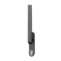 FSB HS-Handhebel, innen, PZ gelocht, Vierkant 10mm, Aluminium, 34 1267, mit Verschraubung Gegenseite, Aluminium, schwarz gestrahlt, verdeckt verschraubt, mit Stütznocken, Lagerung festdrehbar Nr. 0 34 1267 01103 0810