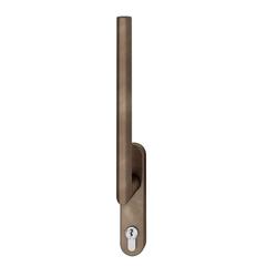 FSB HS-Handhebel, innen, PZ gelocht, Vierkant 10mm, Bronze, 34 1076, mit Verschraubung Gegenseite, Bronze, dunkelbronze patiniert gewachst, verdeckt verschraubt, mit Stütznocken, Lagerung festdrehbar Nr. 0 34 1076 01103 7625