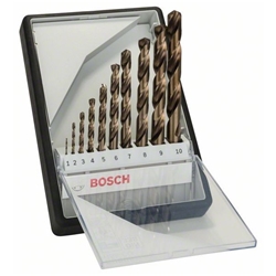 Bosch 10-tlg. Metallbohrer-Set, Robust Line, HSS-Co, 1-10mm Nr. 2607019925