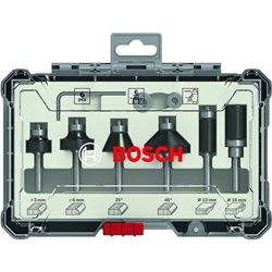 Bosch 6-tlg. Rand- und Kantenfräser-Set, 6-mm-Schaft, für Handfräsen Nr. 2607017468