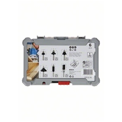 Bosch 6-tlg. Rand- und Kantenfräser-Set, 8-mm-Schaft, für Handfräsen Nr. 2607017469