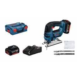 Bosch Akku-Stichsäge GST 18V-LI B, L-BOXX 136, 2 x Li-Ion-Akku 4.0Ah, Stichsägeblatt Nr. 06015A6106