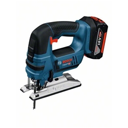 Bosch Akku-Stichsäge GST 18V-LI B, L-BOXX 136, 2 x Li-Ion-Akku 4.0Ah, Stichsägeblatt Nr. 06015A6106
