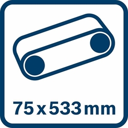 Bosch Bandschleifer GBS 75 AE, mit Koffer, Gewebeschleifband, Staubsack, Grafitplatte Nr. 0601274707