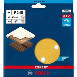Bosch EXPERT C470 Schleifpapier, 6 Löcher, für Exzenterschleifer, 150mm, K 240, 5-tlg. Nr. 2608900819