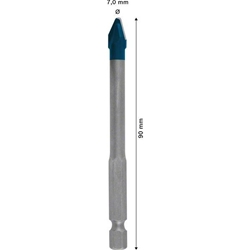 Bosch EXPERT HEX-9 HardCeramic Bohrer, 7x90mm, für Dreh- und Schlagbohrer Nr. 2608900591