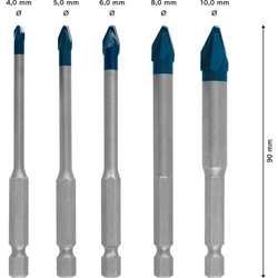 Bosch EXPERT HEX-9 HardCeramic Bohrer-Set, 4/5/6/8/10mm, 5-tlg. Nr. 2608900597