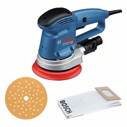 Bosch Exzenterschleifer GEX 34-150, Schleifteller, 1xPapierstaubbeutel, 1xAbsaugadapter Nr. 0601372800