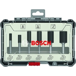 Bosch Fräser-Set, 6-tlg. Nutfräser-Set, 1/4-Zoll-Schaft, für Handfräsen Nr. 2607017467