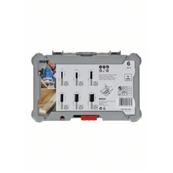 Bosch Fräser-Set, 6-tlg. Nutfräser-Set, 1/4-Zoll-Schaft, für Handfräsen Nr. 2607017467