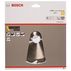 Bosch Kreissägeblatt Construct Wood, 180x30/20x2,6mm, 12 Zähne Nr. 2608640632