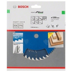Bosch Kreissägeblatt EXPERT for Wood, 150x20x2,6mm, 36 Zähne Nr. 2608644012