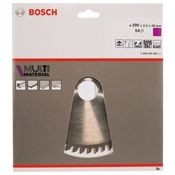 Bosch Kreissägeblatt Multi Material, 190x30x2,4mm, 54 Zähne Nr. 2608640509