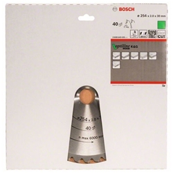 Bosch Kreissägeblatt Optiline Wood für Kapp- und Gehrungssägen, 254x30x2mm, 40 Zähne, WZ/N Nr. 2608640435